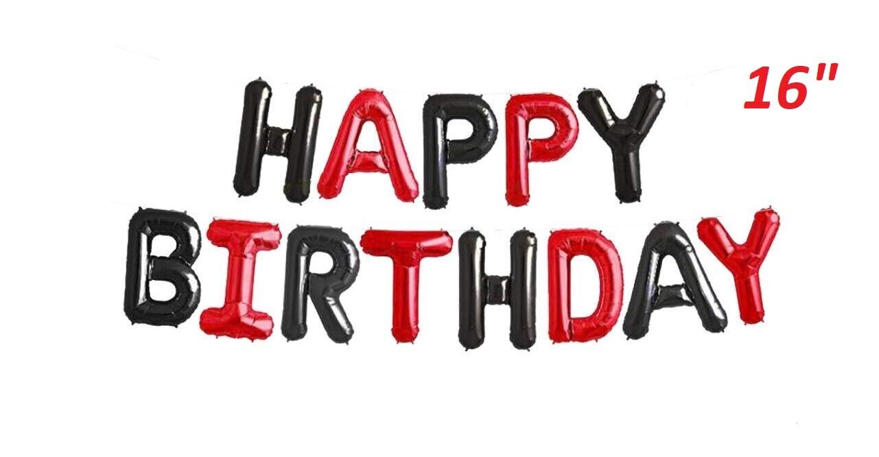HAPPY BIRTHDAY BALLOON SELF INFLATING BANNER BUNTING PARTY DECORATION FUN 16"