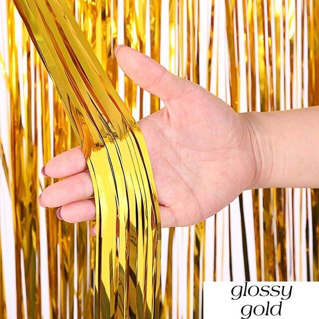 Curtain 2M Birthday Party Wedding Decoration Glossy Fringe Tinsel Foil Door