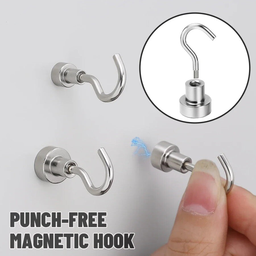 Magnetic Hooks Strong 10x Magnet Hanger Hold Neodymium Hook Heavy Duty Kitchen
