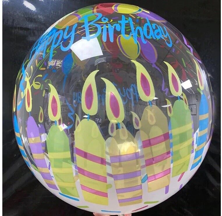 Bobo Balloon Clear 20” Transparent Printed Helium Air Bubble Party Baby Birthday