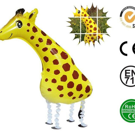 Giraffe Balloon Walking Pet Animal Airwalker Foil Helium Jungle Parties Toys