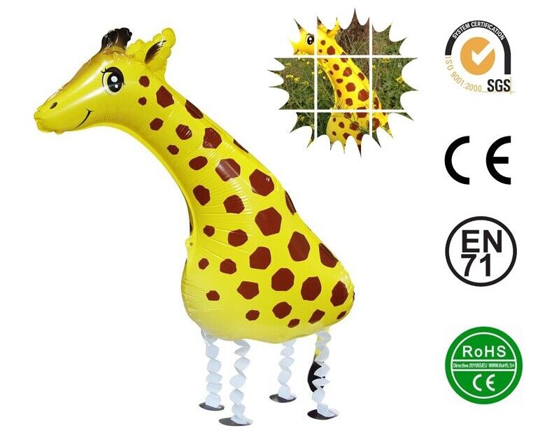 Giraffe Balloon Walking Pet Animal Airwalker Foil Helium Jungle Parties Toys