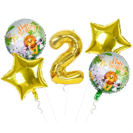 BIRTHDAY PARTY BALLOONS KIT 2nd FUN BIG FOIL BIRTHDAY DECORATION SET GOLD TWO