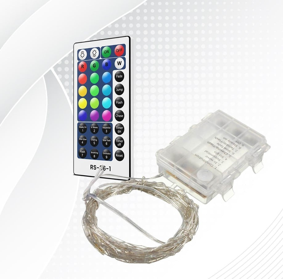Battery Operated LED 16 Colours in One Fairy Lights Xmas String Party Wedding UK