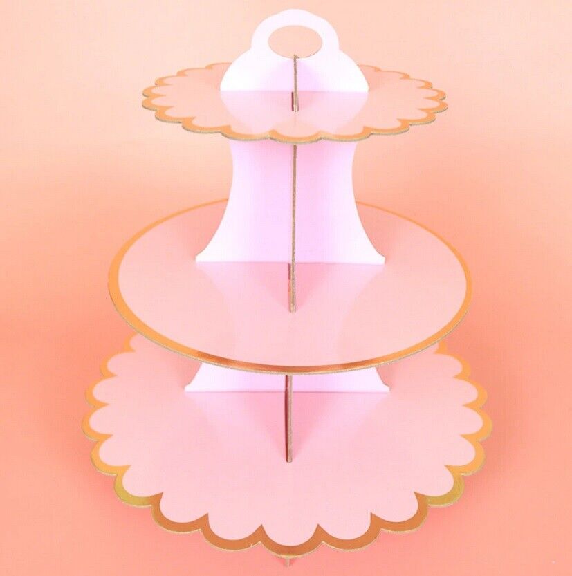 3 Tiers Cupcake Stand Paper Cake Holder Platter Wedding Decorations Birthday Fun