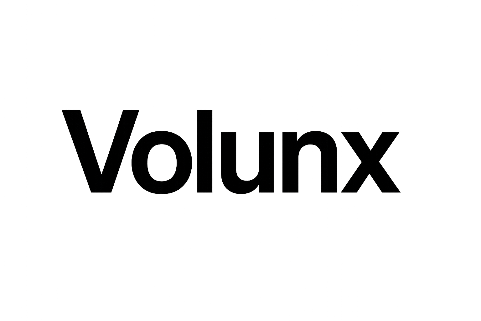 word Volunx black, and transparent back ground